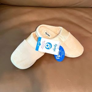 Floopi  Georgina Style Open-Back Velour Slipper - Beige